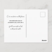 かわいい手描きの牛とひまわりの引越しアナウンス ポストカード (裏面)