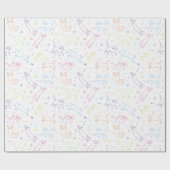 かわいい手描きの猫の包装紙 ラッピングペーパー (フラット)