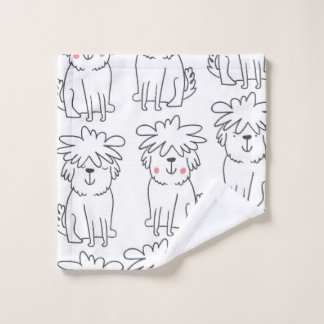 かわいい手描きの継ぎ目のないカワイイドルf ウォッシュタオル