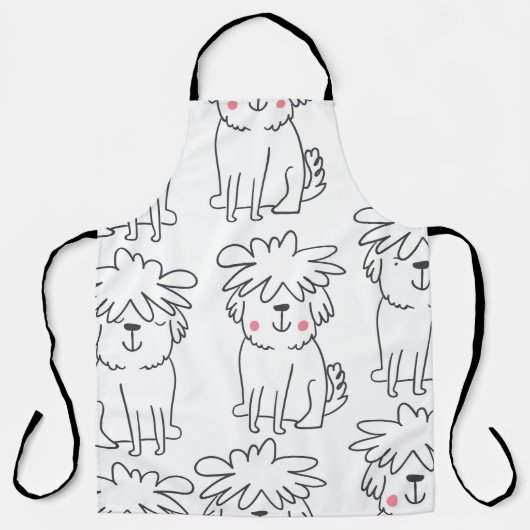 かわいい手描きの継ぎ目のないカワイイドルf エプロン (正面)
