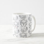 かわいい手描きの継ぎ目のないカワイイドルf コーヒーマグカップ (正面右)