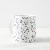 かわいい手描きの継ぎ目のないカワイイドルf コーヒーマグカップ (正面左)