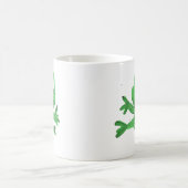 かわいい手描きの緑のカエル コーヒーマグカップ (中央)