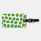 かわいい手描きの緑のフルーツのようなりんごパターン ラゲッジタグ (正面横)