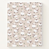 かわいい手描きの羊とヒツジの赤ちゃんの思い出の品 ノートブック (裏面)