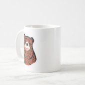 かわいい手描きの茶色のクマのハグ コーヒーマグ コーヒーマグカップ (正面左)