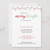 かわいい手描きの赤と緑のクリスマスライトパーティー 招待状 (正面)