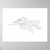 かわいい手描きの鳥のスケッチアート ポスター (正面)