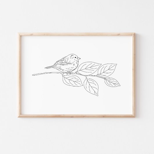 かわいい手描きの鳥のスケッチアート ポスター