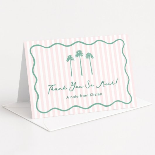 かわいい手描きのPalm Springs ブライズパーティー サンキューカード