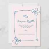 かわいい手描きウェーブボウフレームベビーシャワーチケット 招待状 (正面)