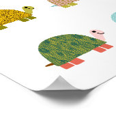 かわいい手描きウミガメ子供部屋アート ポスター (角)