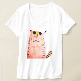 かわいい手描きオレンジボーダー猫の子供用Tシャツ Tシャツ