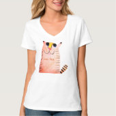 かわいい手描きオレンジボーダー猫の子供用Tシャツ Tシャツ (正面)