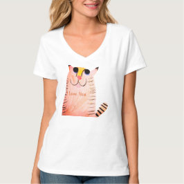 かわいい手描きオレンジボーダー猫の子供用Tシャツ Tシャツ