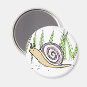 かわいい手描きカタツムリスケッチ マグネット (正面/裏面)