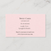 かわいい手描きカップケーキベーカリーピンク 名刺 (裏面)