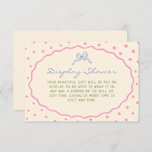 かわいい手描きカラフルディスプレイシャワー エンクロージャーカード (正面/裏面)