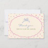 かわいい手描きカラフルブライダルシャワー サンキューカード (正面)