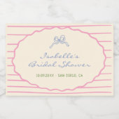 かわいい手描きカラフルブライダルシャワー スパークリングワインラベル (シングルラベル)