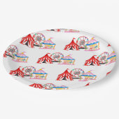 かわいい手描きカーニバルサーカス誕生日 ペーパープレート (アングル)