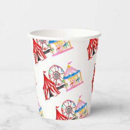 かわいい手描きカーニバルサーカス誕生日 紙コップ
