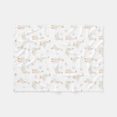 かわいい手描きガチョウとデイジー フリースブランケット (正面(横))