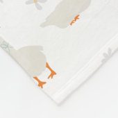 かわいい手描きガチョウとデイジー フリースブランケット (角)