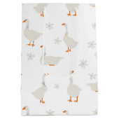 かわいい手描きガチョウとデイジー ミディアムペーパーバッグ (裏面)