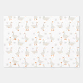 かわいい手描きガチョウとデイジー ラッピングペーパーシート (正面)
