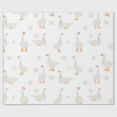 かわいい手描きガチョウとデイジー ラッピングペーパー (フラット)