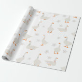 かわいい手描きガチョウとデイジー ラッピングペーパー (アンロールド)