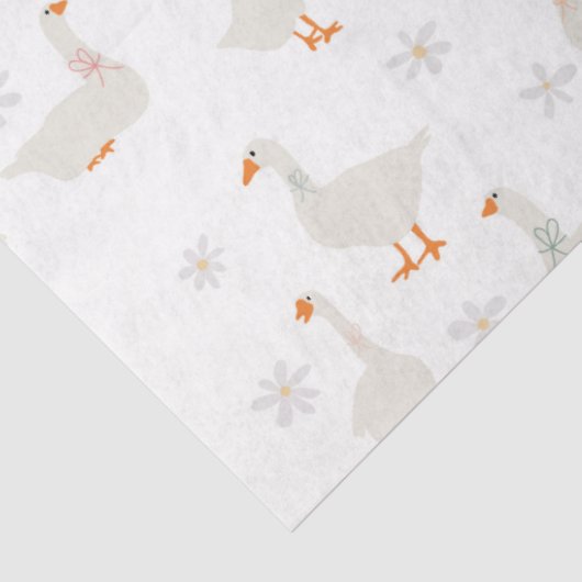 かわいい手描きガチョウとデイジー 薄葉紙 (詳細)