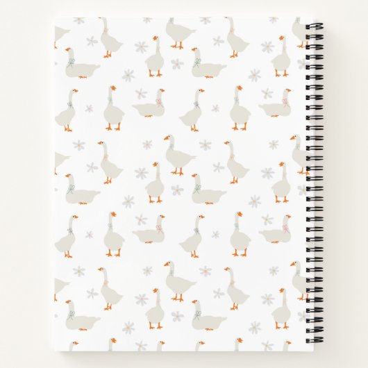 かわいい手描きガチョウ&デイジーベビー記念 ノートブック (裏面)