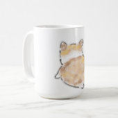 かわいい手描きコーギーのお尻の後ろ姿イラスト コーヒーマグカップ (正面左)