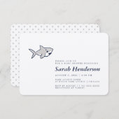 かわいい手描きサメ赤ちゃんシャワー招待状 招待状 (正面/裏面)