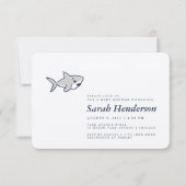 かわいい手描きサメ赤ちゃんシャワー招待状 招待状 (正面)