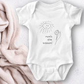 かわいい手描きシンプルタイポグラフィガールネーム ベビーボディスーツ