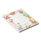 かわいい手描きジャングルの動物パーソナライズされた ノートパッド (アングル)