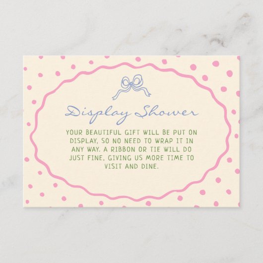 かわいい手描きディスプレカラフルイシャワー エンクロージャーカード (正面)