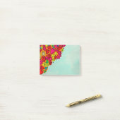 かわいい手描きドードルハートと花 ポストイット (デスク上)