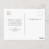 かわいい手描きハート2 Photo Thank Youベビー ポストカード (裏面)