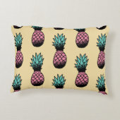 かわいい手描きパイナップルの継ぎ目のない柄 アクセントクッション (裏面)