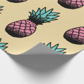 かわいい手描きパイナップルの継ぎ目のない柄 ラッピングペーパー (角)