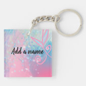 かわいい手描きパステルフラワー キーホルダー (裏面)