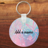 かわいい手描きパステルフラワー キーホルダー (裏面)