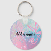 かわいい手描きパステルフラワー キーホルダー (裏面)