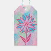 かわいい手描きパステルフラワー ギフトタグ (正面)