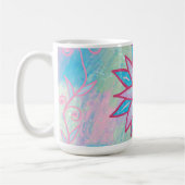 かわいい手描きパステルフラワー コーヒーマグカップ (左)