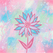 かわいい手描きパステルフラワー シール (正面)